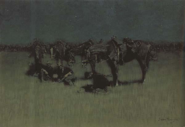 Frederic Remington Night Halt of Cavalry (mk43) oil painting image